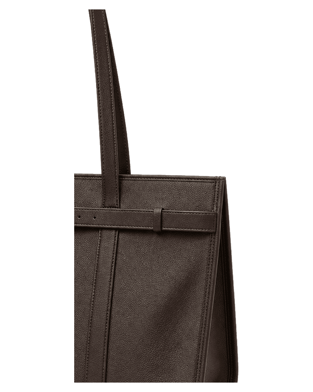 Day Carry Tote Dark Brown 사이드 앵글 제품 컷